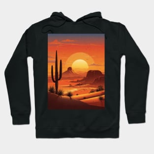 sunrise with cactus and mountains Hoodie